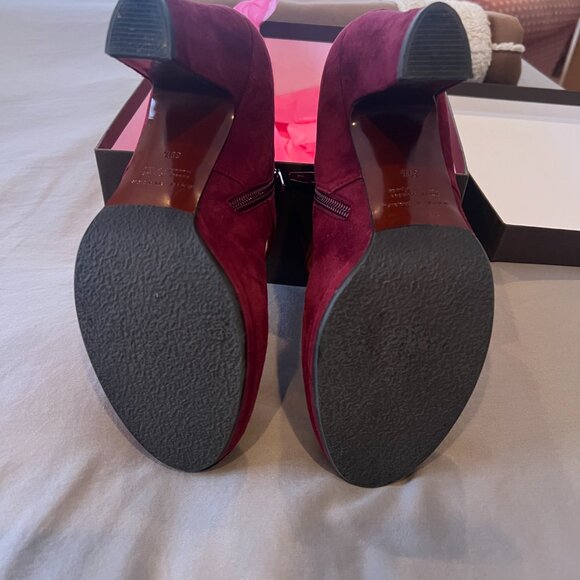 Chie Mihara CANTOS Garnet Red Suede Shoes EU Size 39.5 - Picture 5 of 7